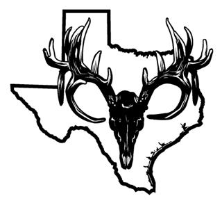 320x292 Texas Deer Skull Decal Sticker