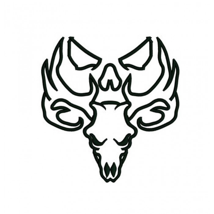 700x700 Deer Antlers Skull Applique,