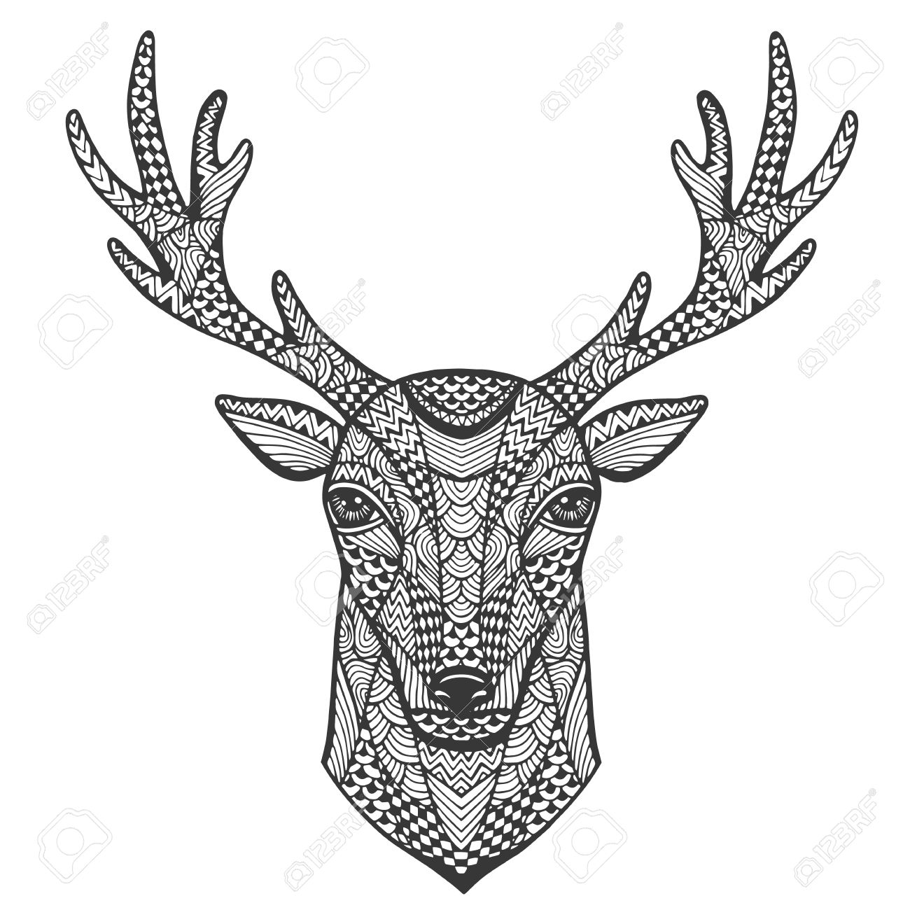 1300x1300 Drawn Deer Hand Drawn
