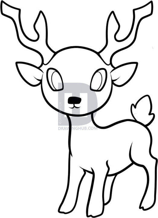 523x720 Gallery Easy To Draw Deer,