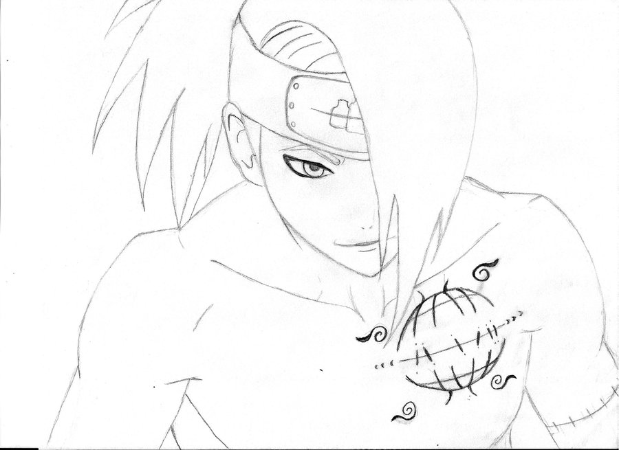 900x655 Deidara Sketch By Vampiregodesnyx