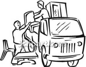 300x233 People Unloading A Delivery Truck Of Furniture Royalty Free