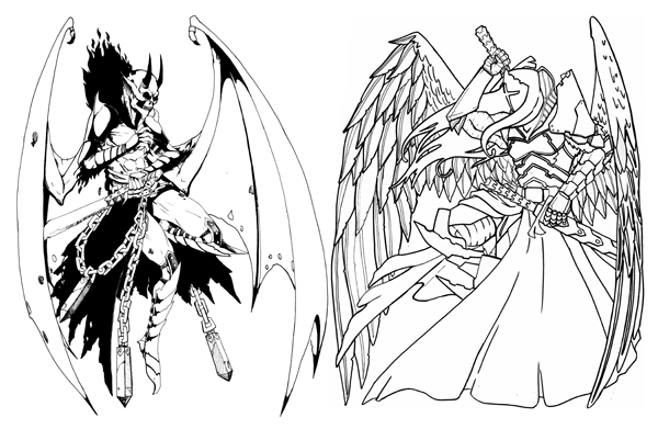 600x391 Demon Vs The Angel By Basilthebarbarian
