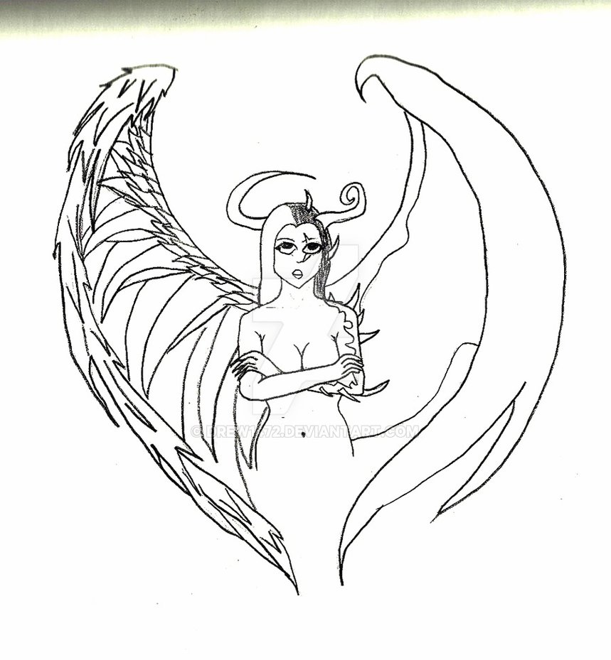 859x929 Half Angel Half Demon By Drew1472