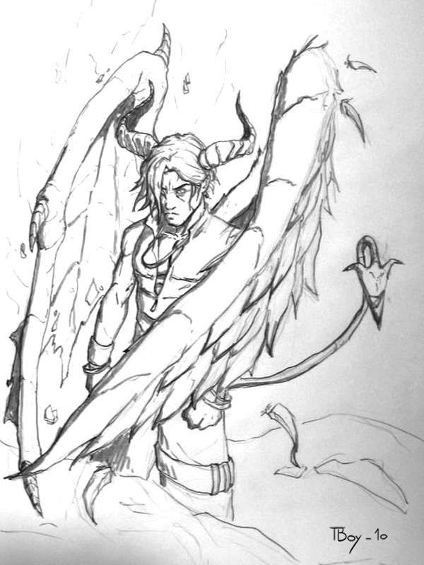 600x800 Angel Half Demon By Tboy85 Fantasy Scetches Angel