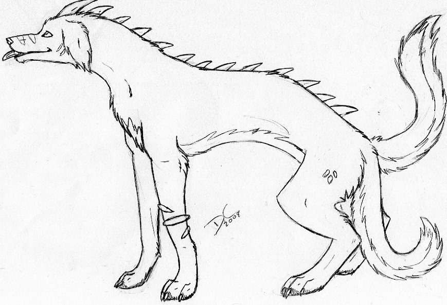 869x593 Demon Dog Sketch D By Weird0freak