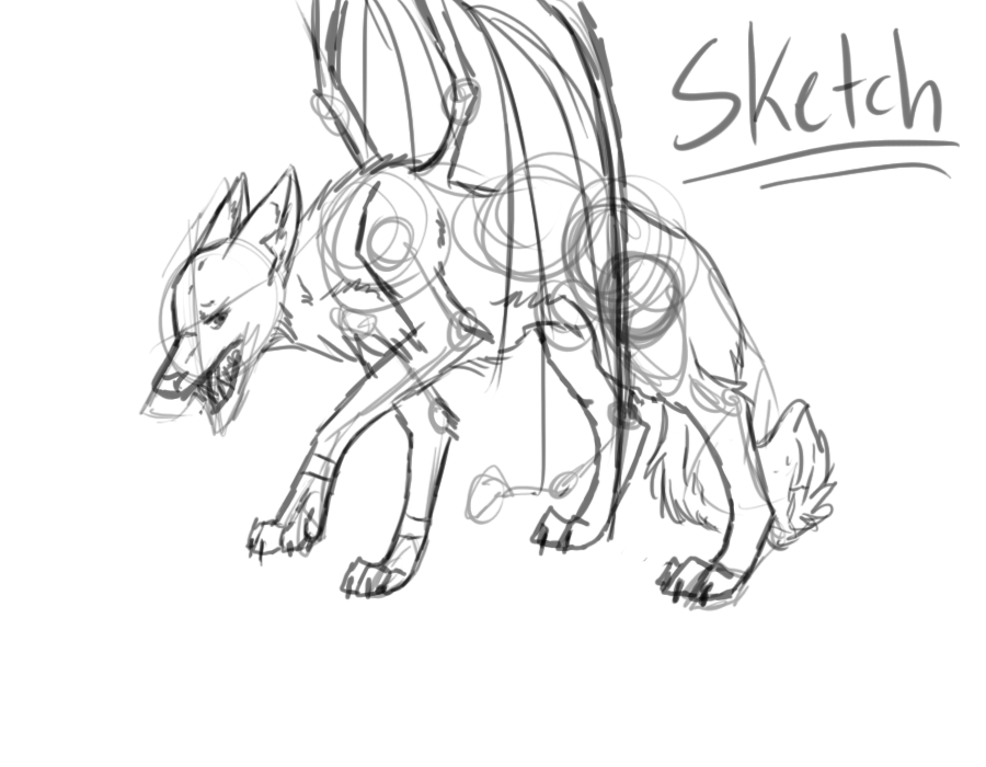 900x700 Demon Dog Sketch By Lurker89