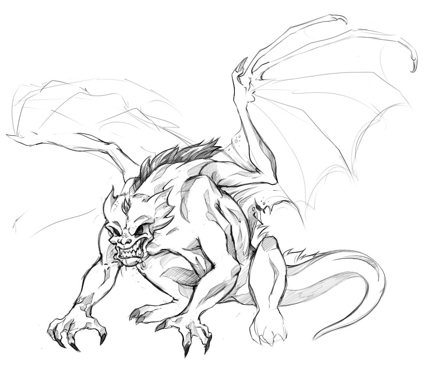 905x759 Devil Winged Gargoyle Tattoo Design Angle Demon N Gargoyles