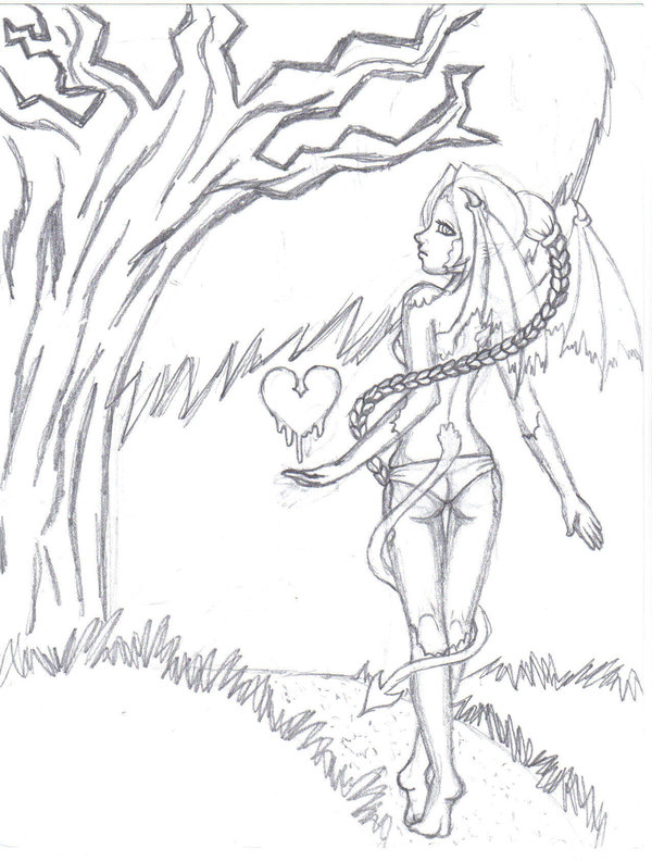 600x792 Uncolored Demon Dragon By Xubbles