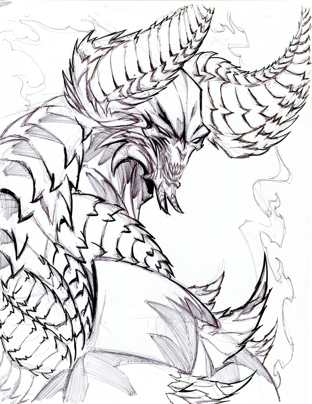 Demon Dragon Drawing at GetDrawings | Free download