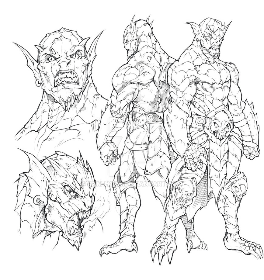 868x921 Night Wolf Character Sketch