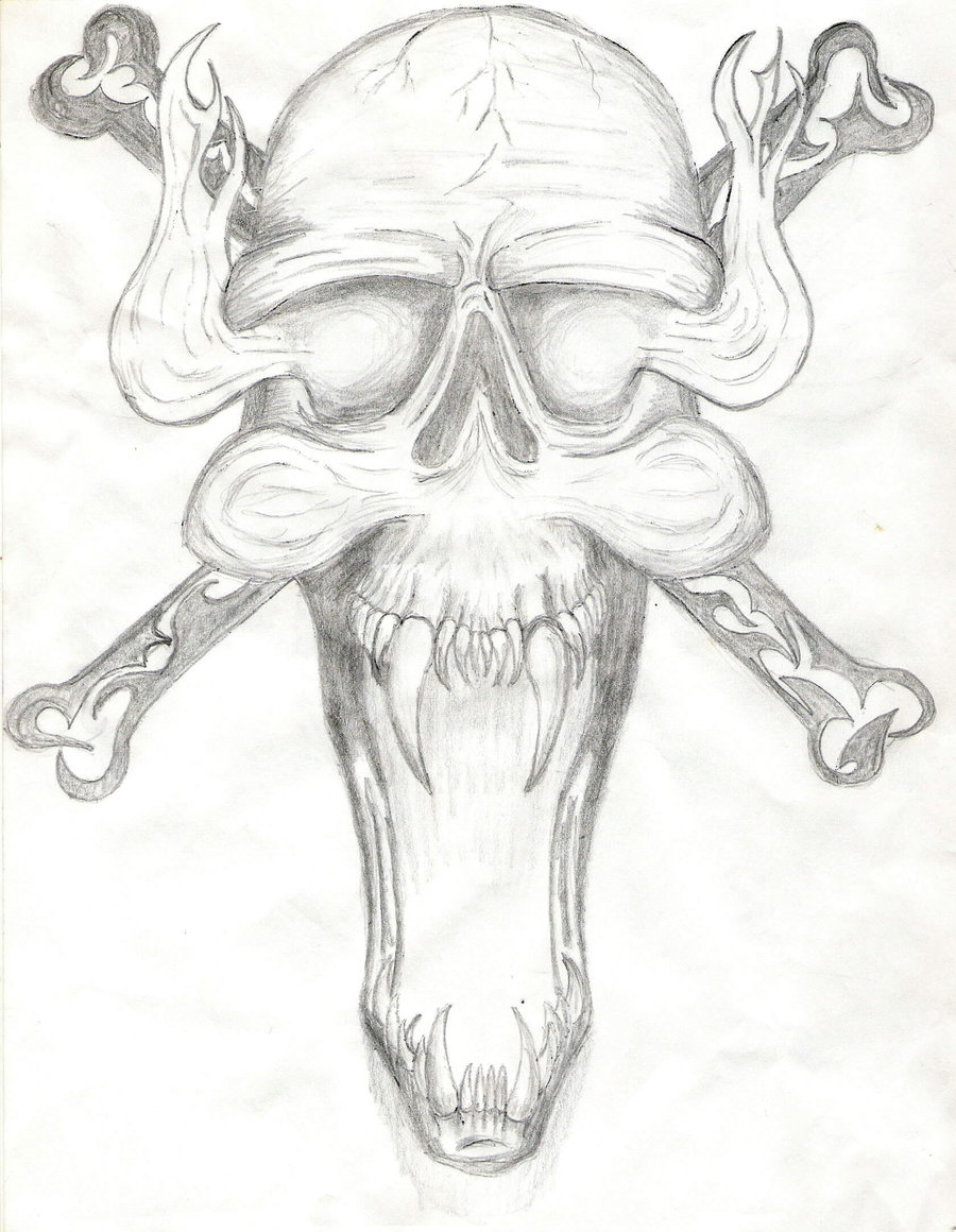 900x1160 Demon Skull Chest Tattoo By Michaelgbrown