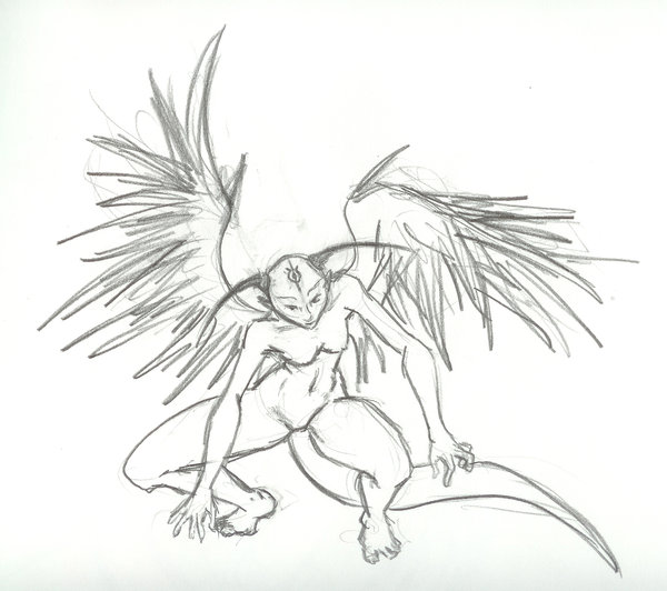 600x532 Winged Demon Girl By Nukarumi