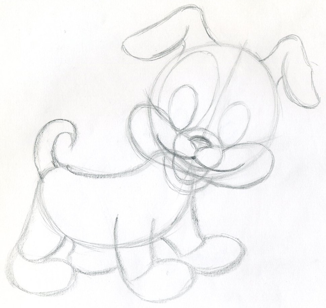660x624 Draw Cartoon Puppy. Very Cute.