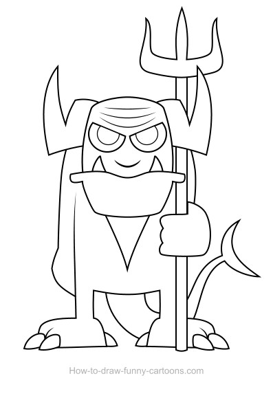 397x576 Demon Drawing (Sketching + Vector)