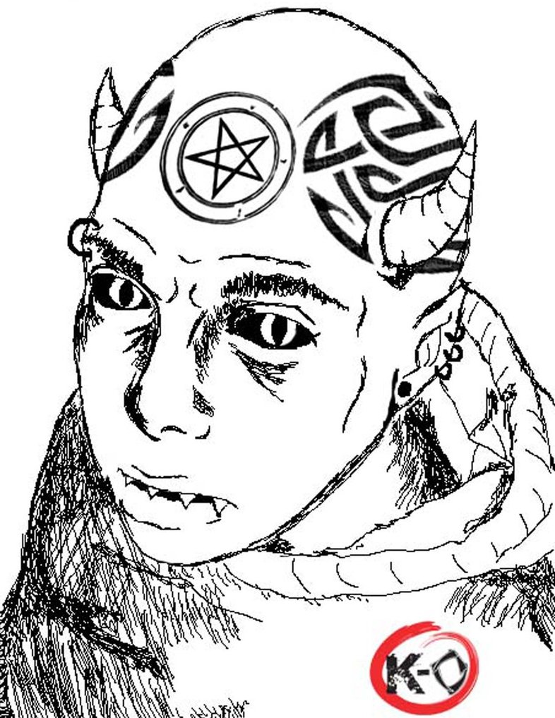 786x1017 Demon Face Sketch By Fuk Wordz