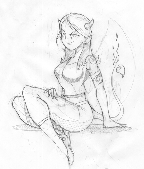 550x646 Demon Girl Drawings Demon Girl Demons Girl