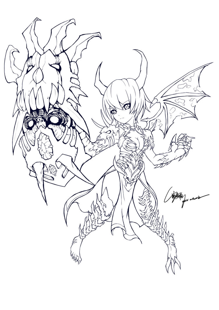 752x1063 Demon Girl By Shizuominami