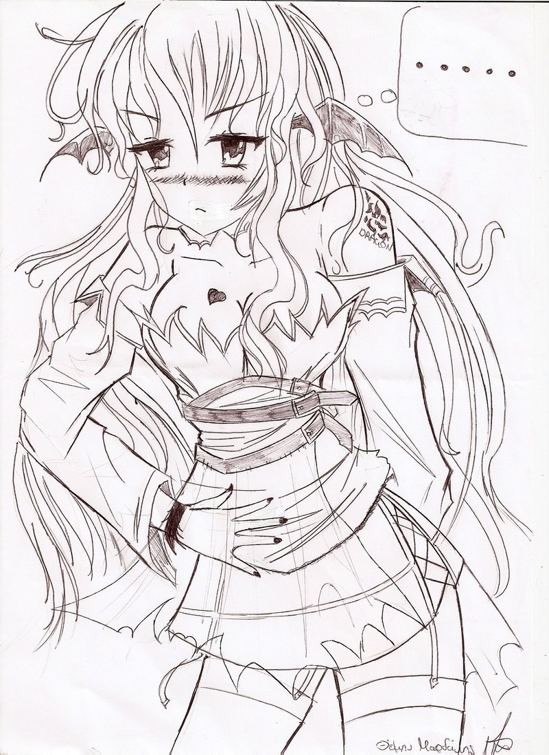 800x1100 Anime Demon Girl Oc By Razor Sensei