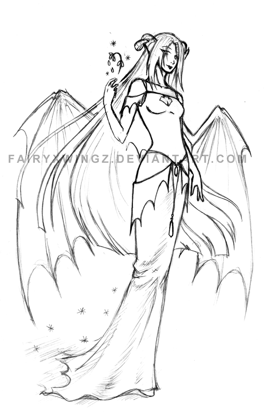 557x829 Sketch 17 Demon Girl By Fairyxwingz