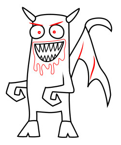 250x299 Drawing A Cartoon Demon