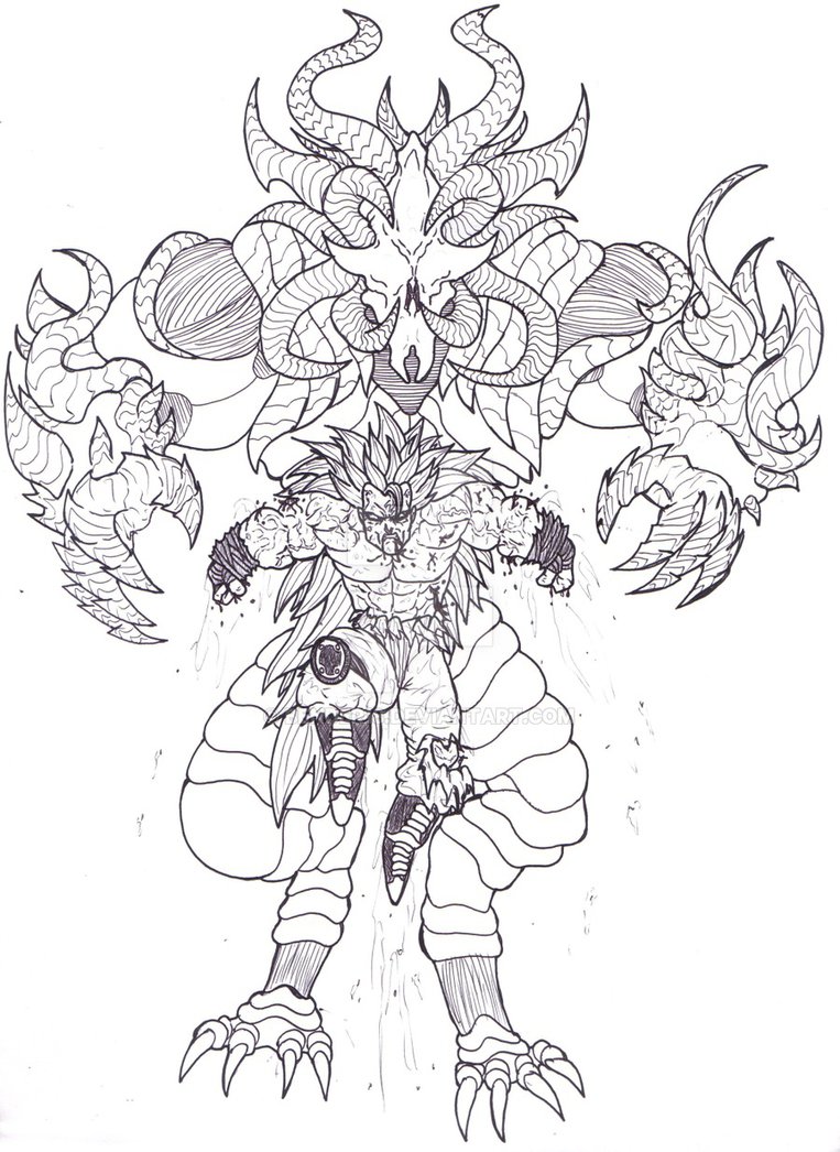 763x1046 Goku Ssj3 Vs Demon King By Bender18