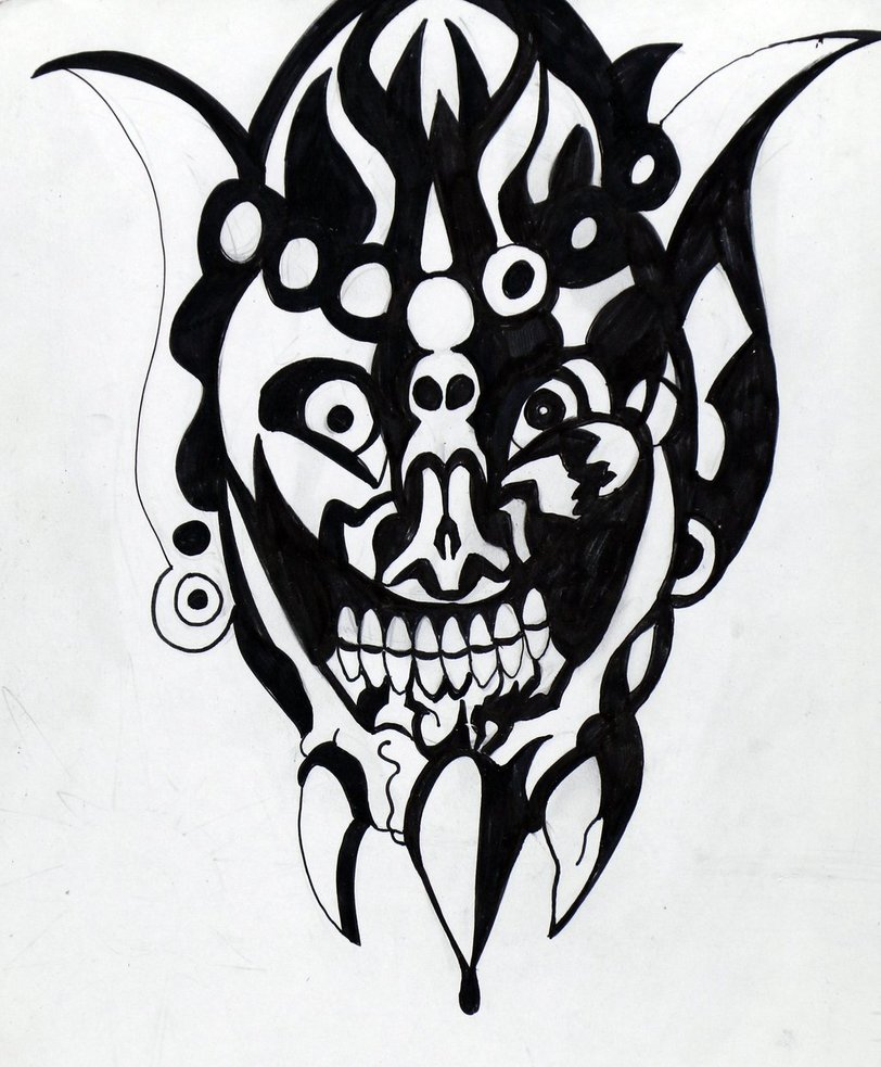 812x983 Demon Head Sketch By Cuestionador