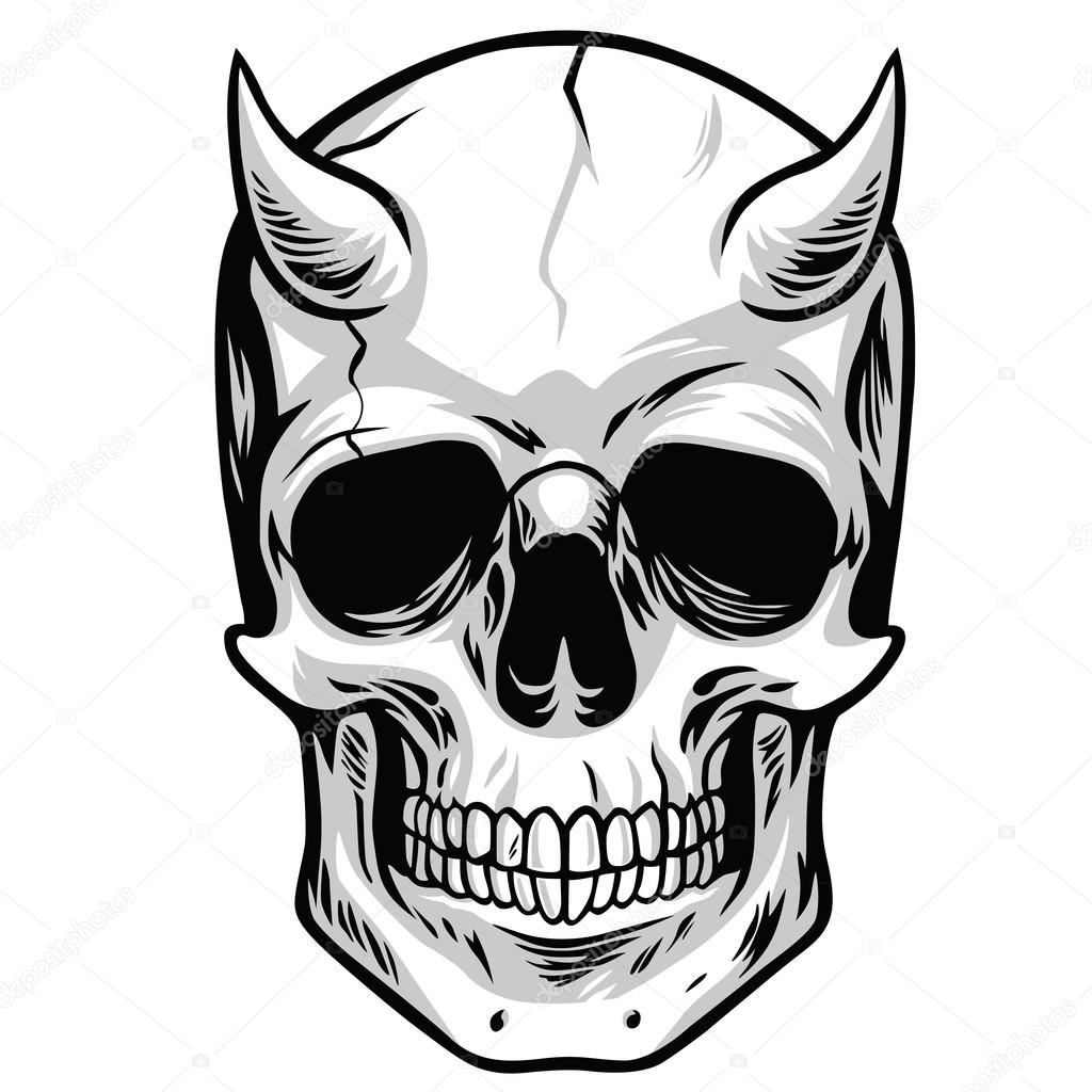1024x1024 Demon Head Skull Stock Vector Doddis