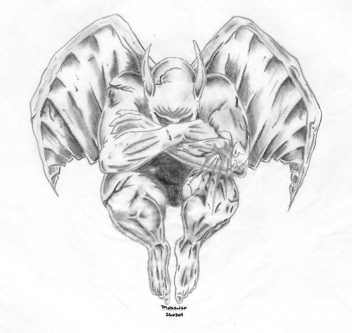 697x659 Collection Of Gargoyle Devil Mask Tattoo Sketch