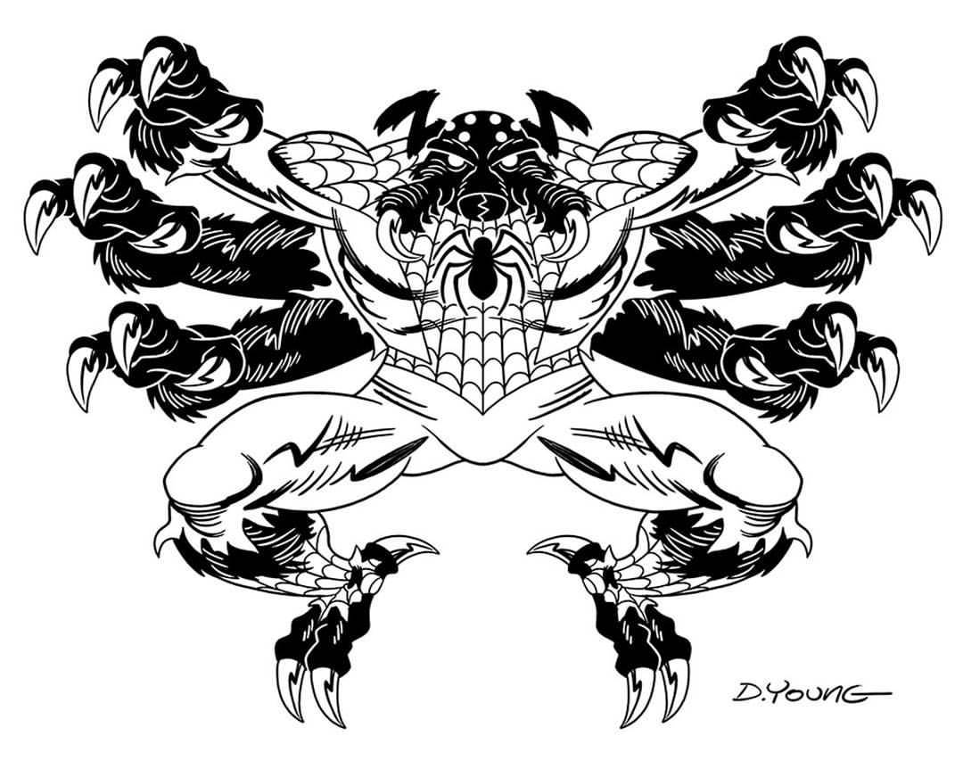 1080x862 Darryl Young Design Spider Man Black And White