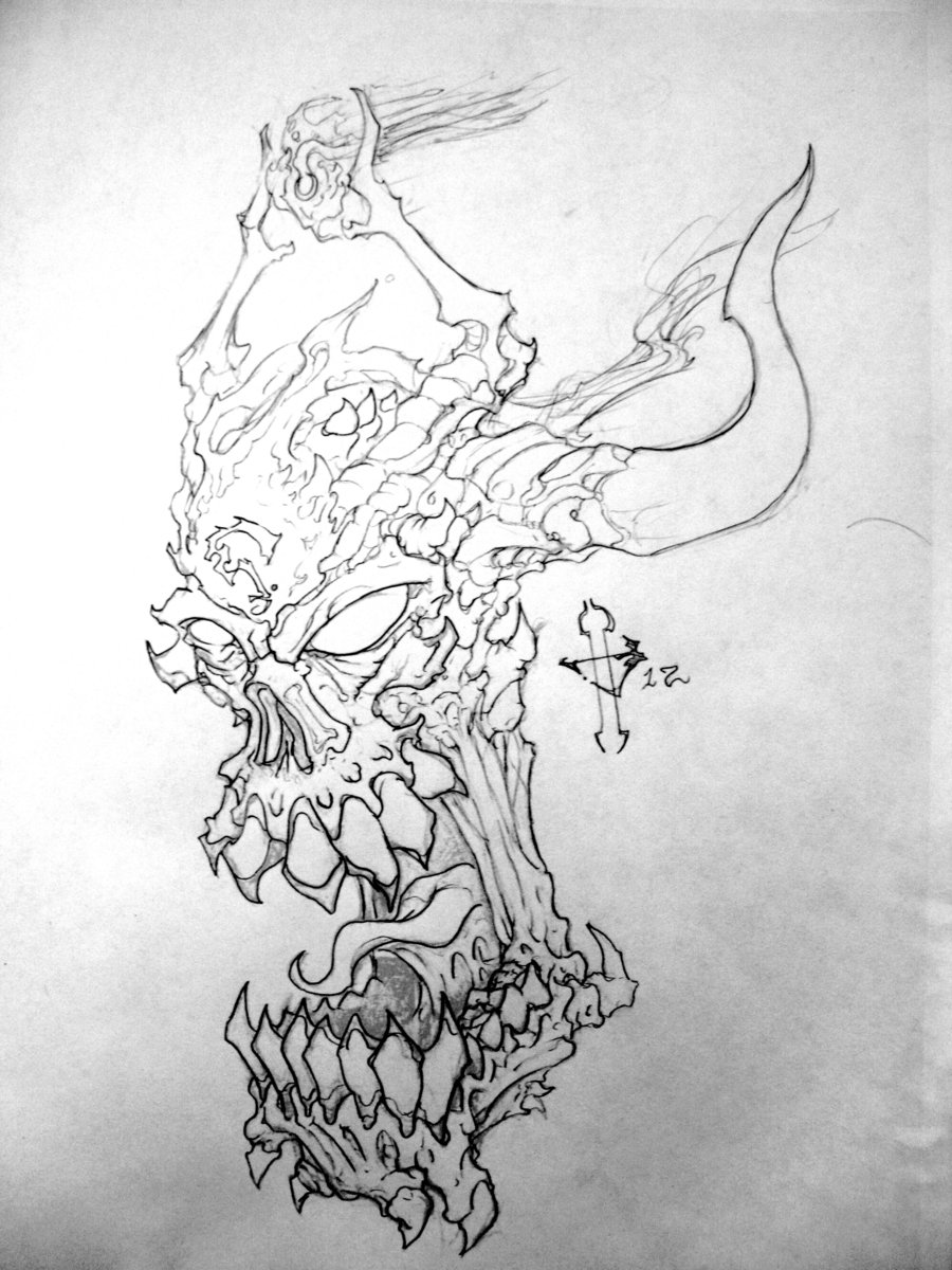 900x1200 Demon Skull Clean By Sirjubjub