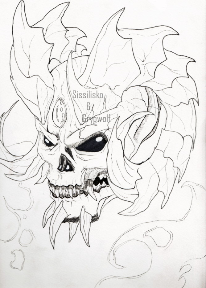 668x930 Demon Skull Collaboration By Sissilisko
