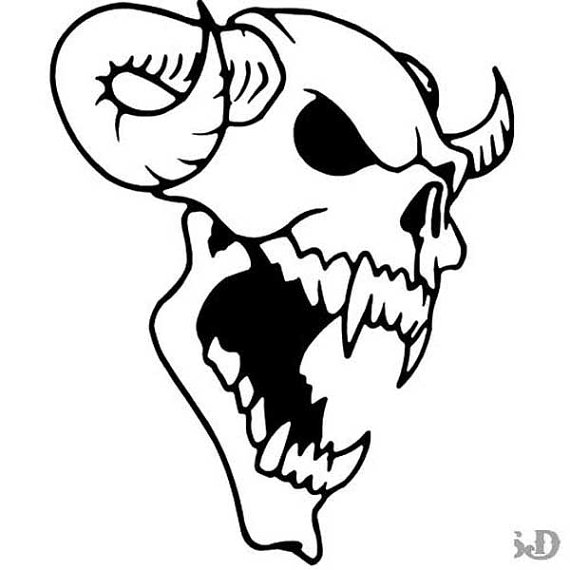 570x570 Demon Skull Horns Vinyl Decal Sticker 8 X 9.75