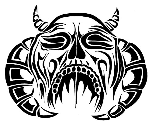 500x409 Demon Tribal Tattoos Elaxsir