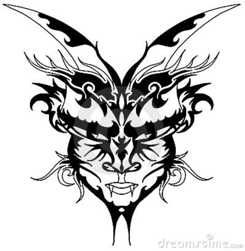 800x822 Awful Tribal Devil Tattoo Design