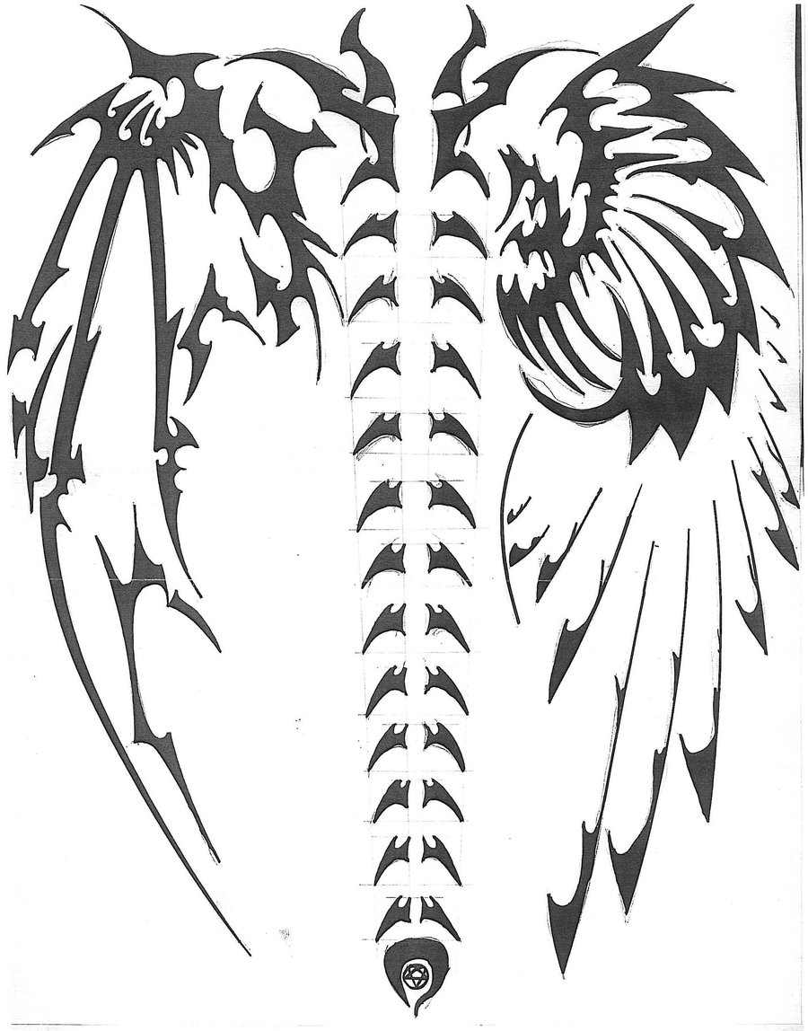 900x1148 Demon Wing Tattoos