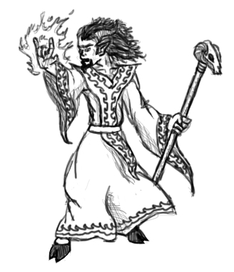 328x382 Wendigo Spirit, Tiefling (Demonic) Wizard, Bladeling Ranger