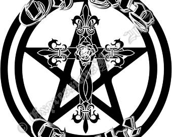 340x270 Demonic Skull In A Pentagram Vector Art Clip Art Cricut Design