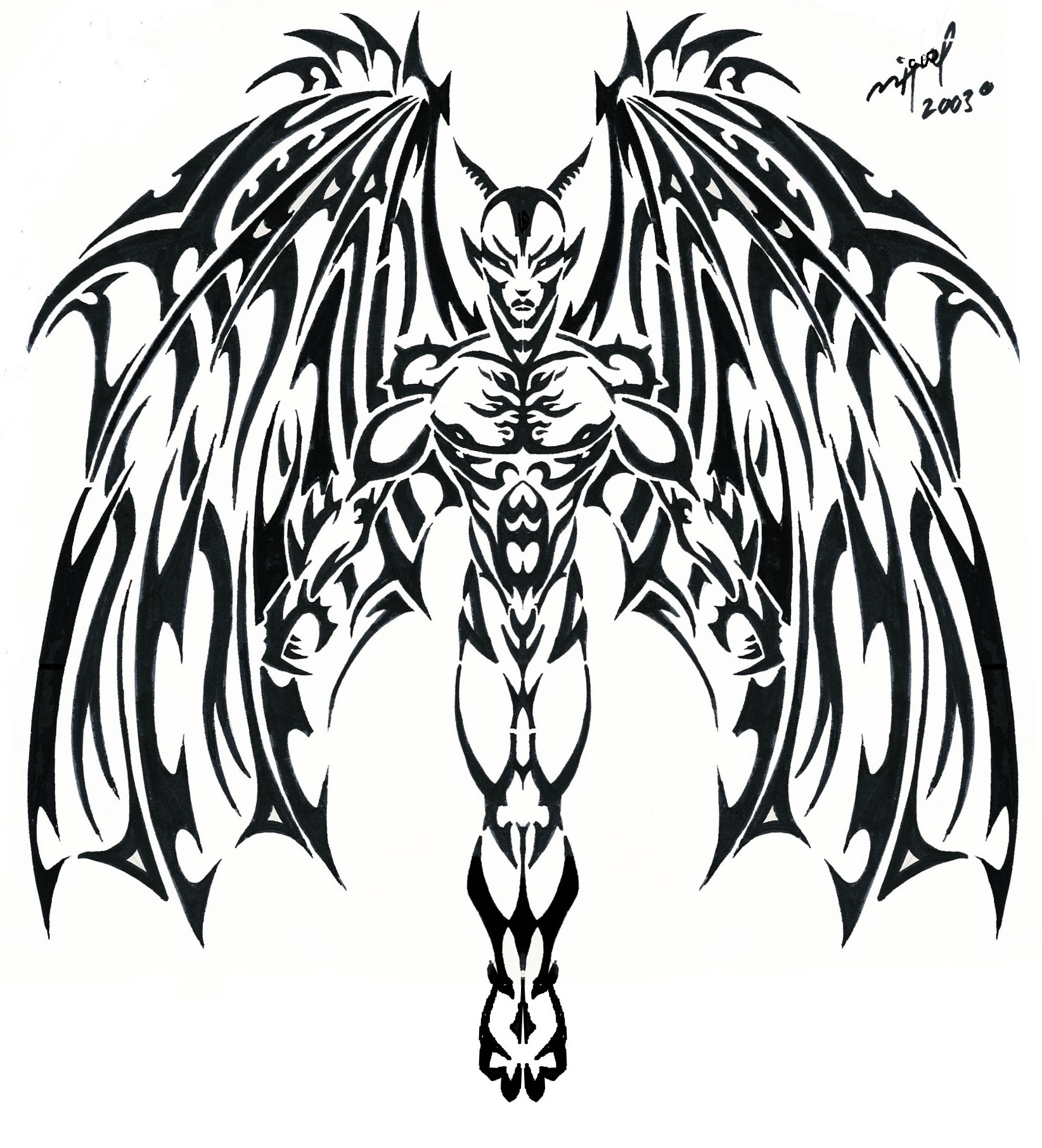 1644x1812 Collection Of Color Ink Angel Vs Devil Tattoo Design