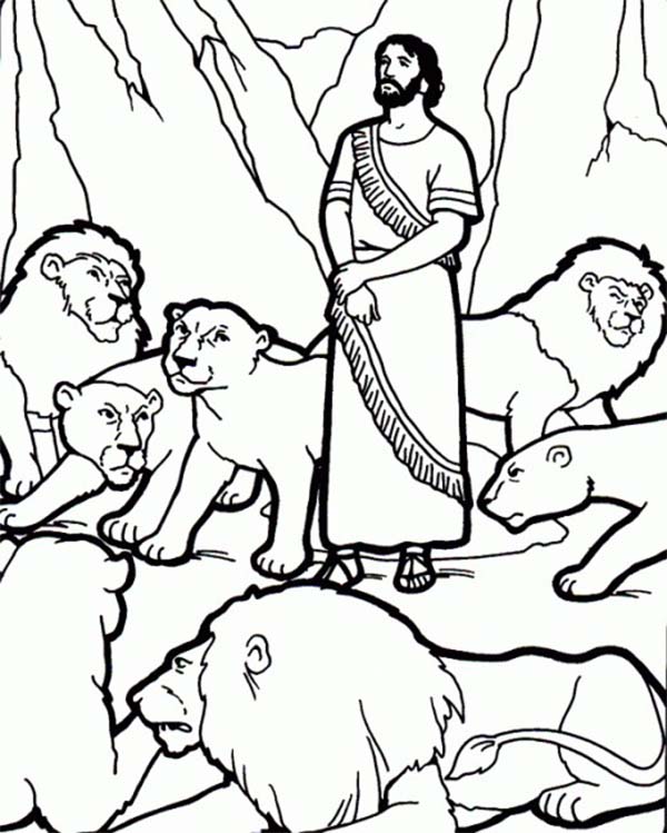 600x749 Daniel And The Lions Den Picture Coloring Page