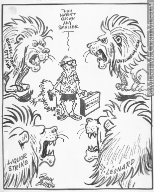 309x385 M965.199.6661 Daniel Back In The Lions' Den. Drawing, Cartoon