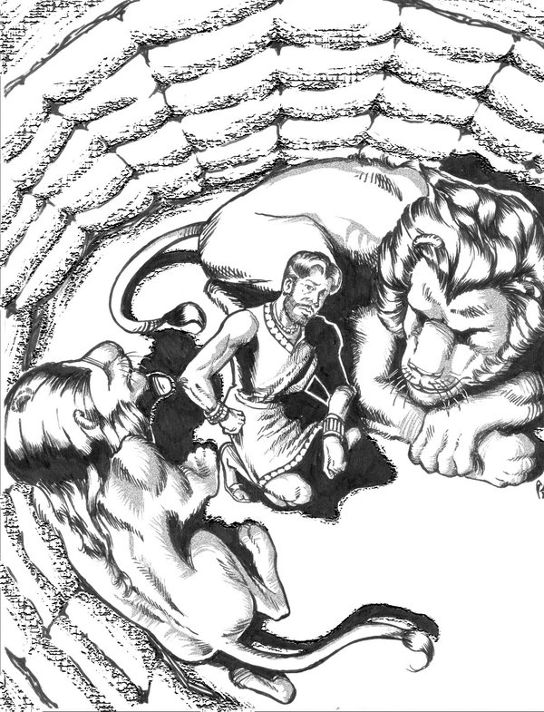 600x785 Daniel In The Lions Den By Kirqarts