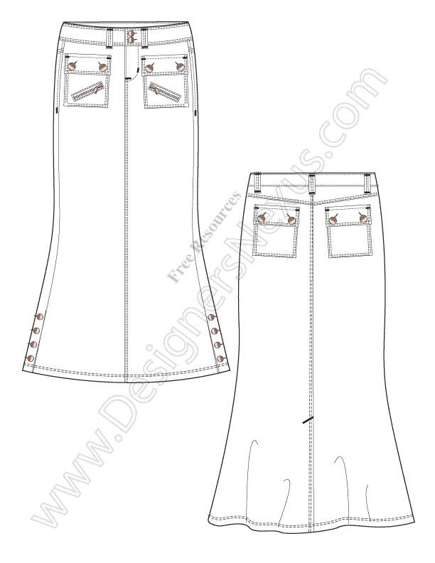 612x792 Fashion Technical Drawing Free Vector Fashion Flat Sketches