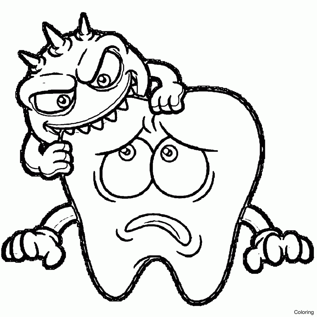 1024x1024 Healthy Teeth Coloring Pages Funycoloring Within Dental Health