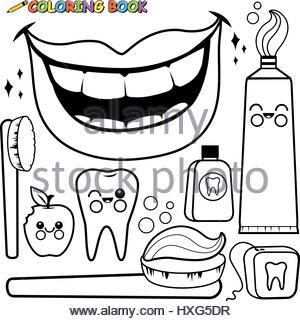 300x321 Dental Hygiene, Drawing Stock Photo 49217662