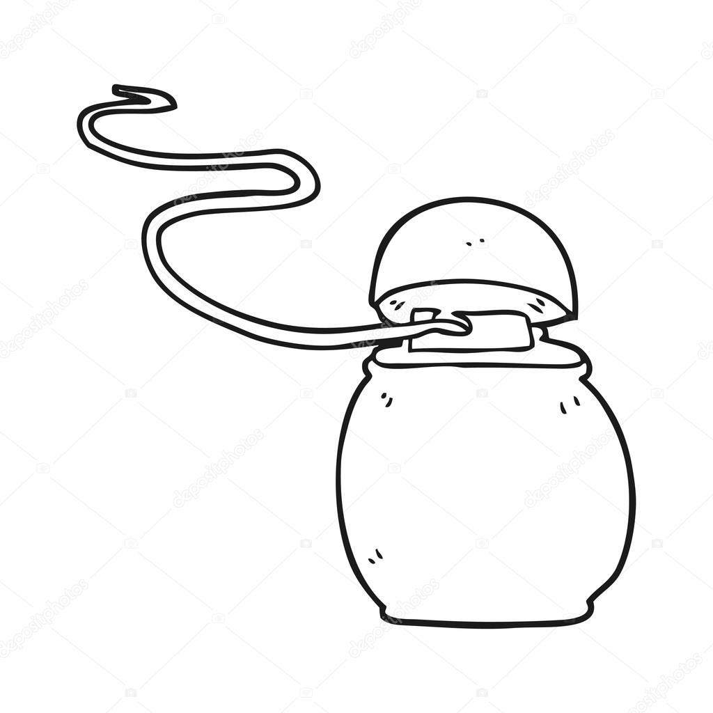 1024x1024 Black And White Cartoon Dental Floss Stock Vector