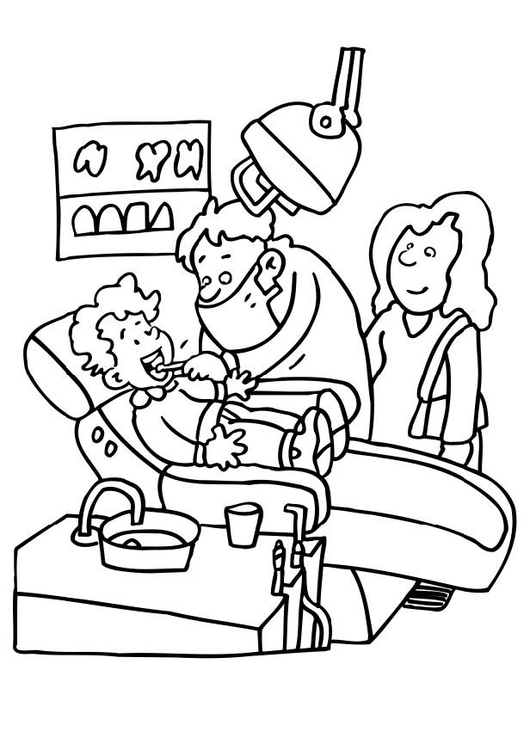 530x750 Coloring Page Dentist