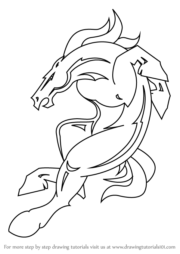 598x844 Learn How To Draw Denver Broncos Mascot (Nfl) Step By Step
