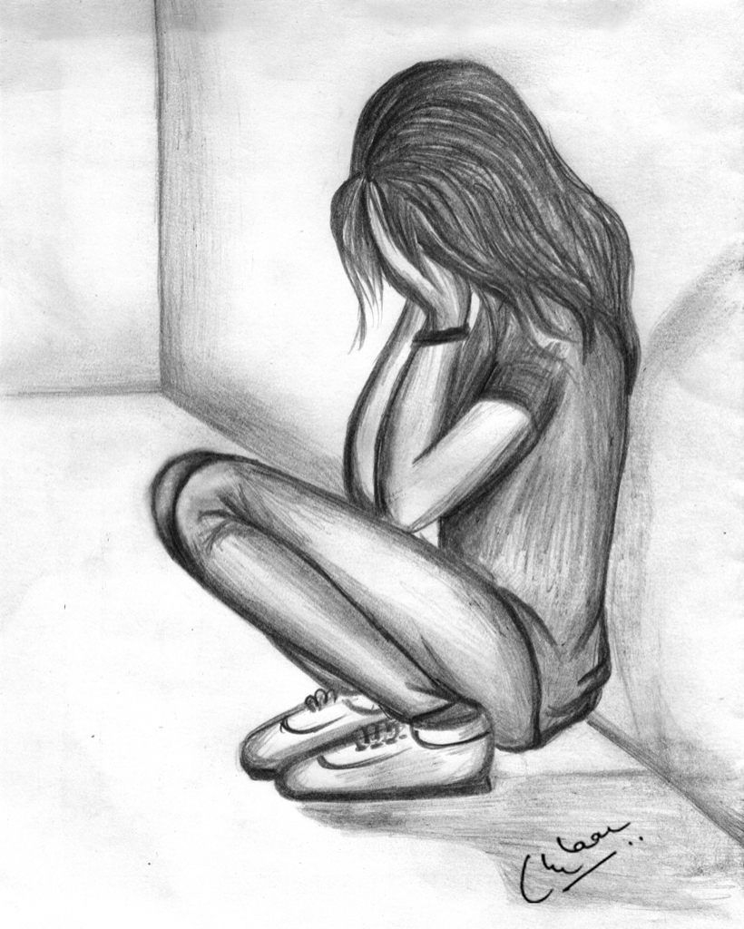 Depressed Girl Drawing at GetDrawings | Free download