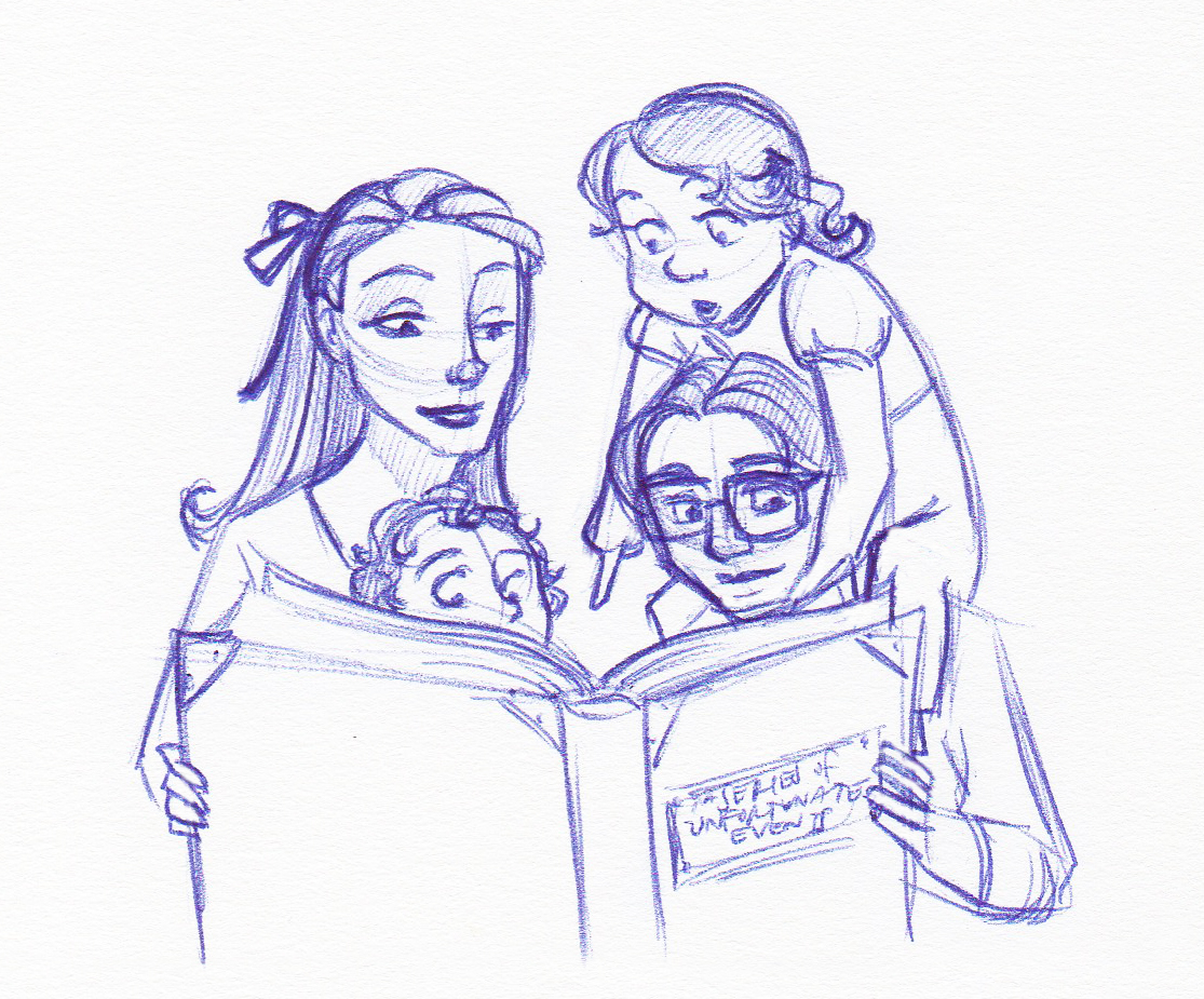 1115x925 Cheerfully Reading A Tale Of Woe By Kuabci